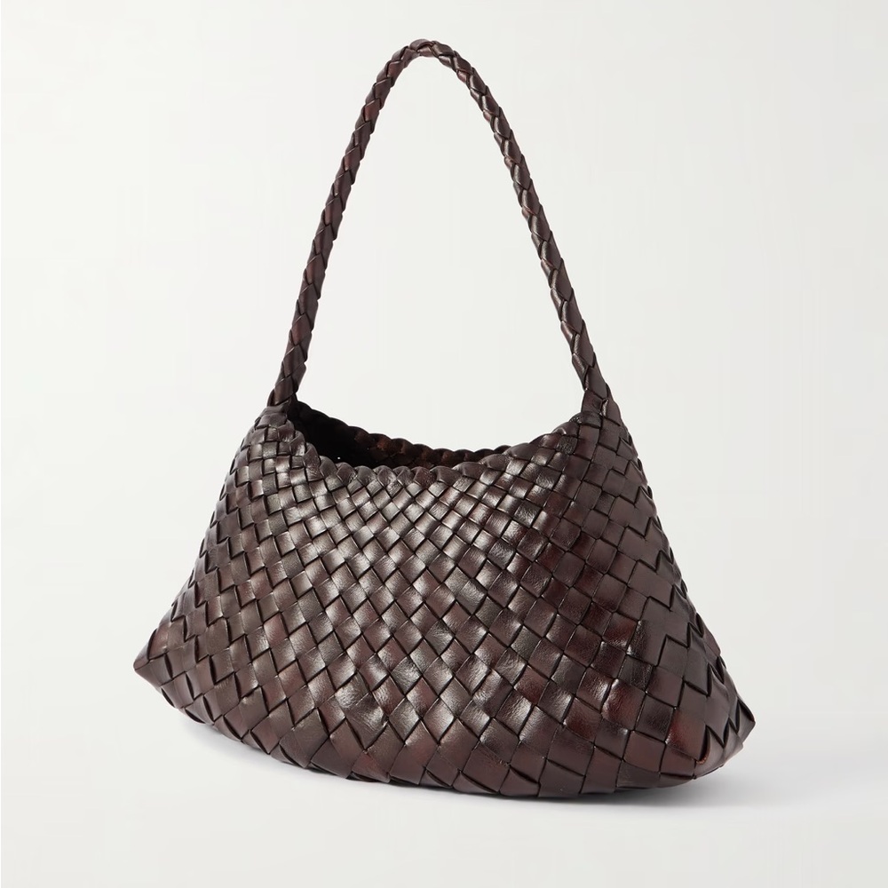 DRAGON DIFFUSION Rosanna mini woven leather tote color dark brown - Picture 4 of 13
